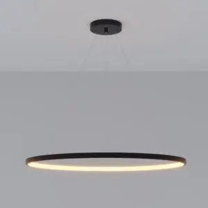 *PENDENTE ANELLO 80CM LED29W 3000K PRETO