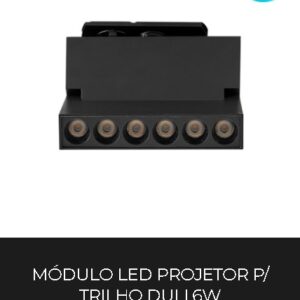 PROJETOR LED DULI PARA TRILHO ELETRIFICADO 6W 4000K PT#