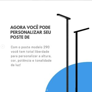 Luminária e poste com petala modelo pública